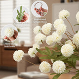5Pcs Faux Flowers For Vase,Bulk Artificial Flowers With Stems,Mini Fake Silk Mums For Diy Wedding Centerpieces Bouquet Floral Arrangements Vase Fillers Home Decorations,Ivory