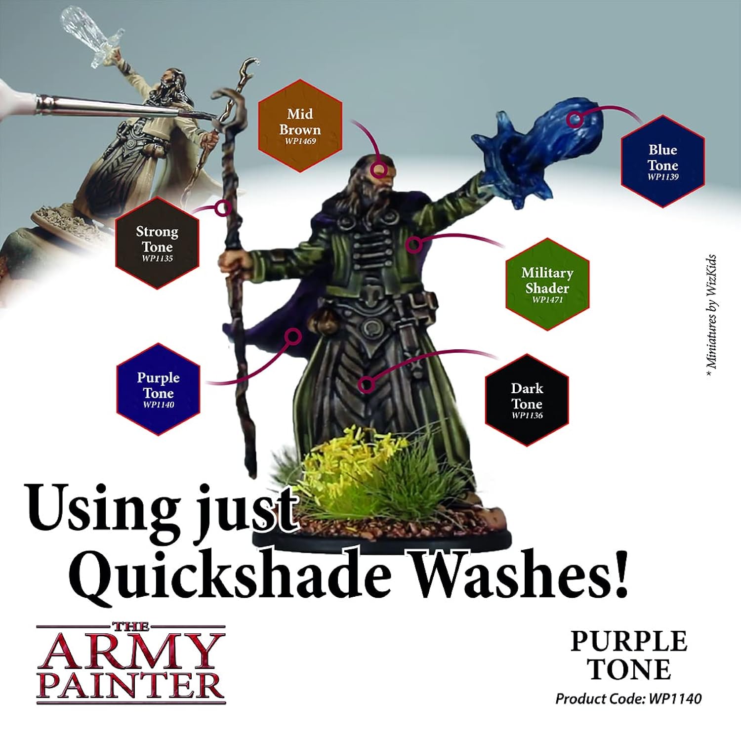 Purple Tone Ink - Quickshade Wash - Non-Toxic Lightly Pigmented Water Based Wash Paint For Tabletop Roleplaying, Boardgames, And Wargames Miniature Model Painting