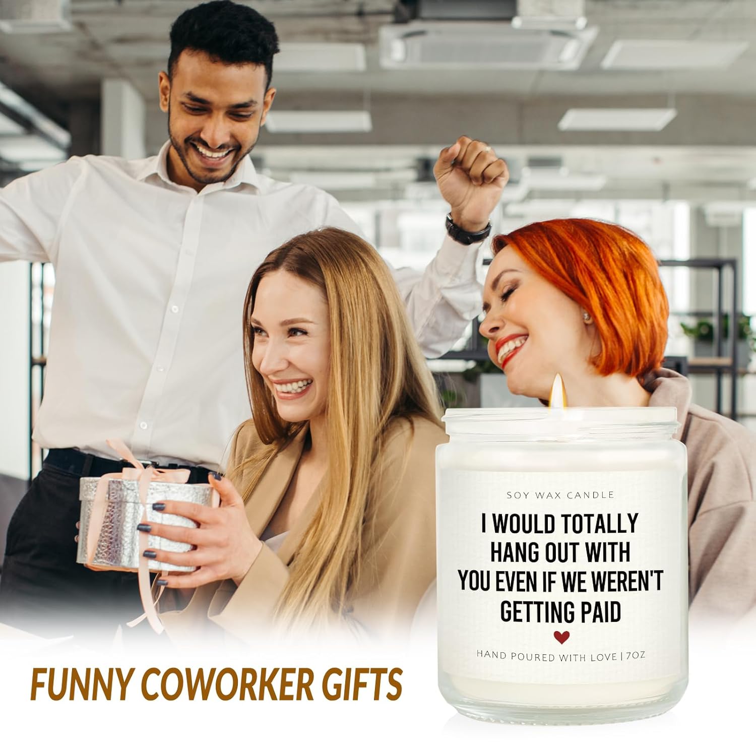 Craftique Coworker Gifts for Women, Men- Hang Out with You Candle- Funny Birthday Gifts for Coworker Female Male, Office Gift for Coworkers/Work Bestie/Friend, Soy Wax, Lavender