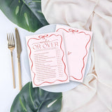 5" X 7" Pink Bow Bridal Shower Game Cards - Under Or Over - 30Pcs Double-Sided Fill-In Wedding Game Cards, Engagement & Wedding Party, Activities & Decor- A04
