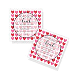 Hot Cocoa Bomb Instruction Cards | 30 Pack | Hot Cocoa Bomb Supplies | White Card With Valentine Design (Square With Hearts)