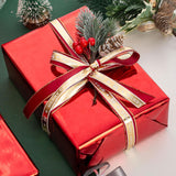 Red Wrapping Paper Roll - 17 In X 16.4 Ft(23.3 Sq.Ft.) Metallic Red Solid Color Gift Wrap With Grid Cutting Lines For Christmas, Birthday, Wedding, Bridal Shower, Mothers Day, Valentines Day