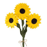 Felt Sunflowers Artificial Bouquet - 3 Pcs | Reusable, Washable And Essential Oil Ready Yellow Artificial Flowers W/Bendable Long Wire Stems |Great Gift Or Home/Event Decorations