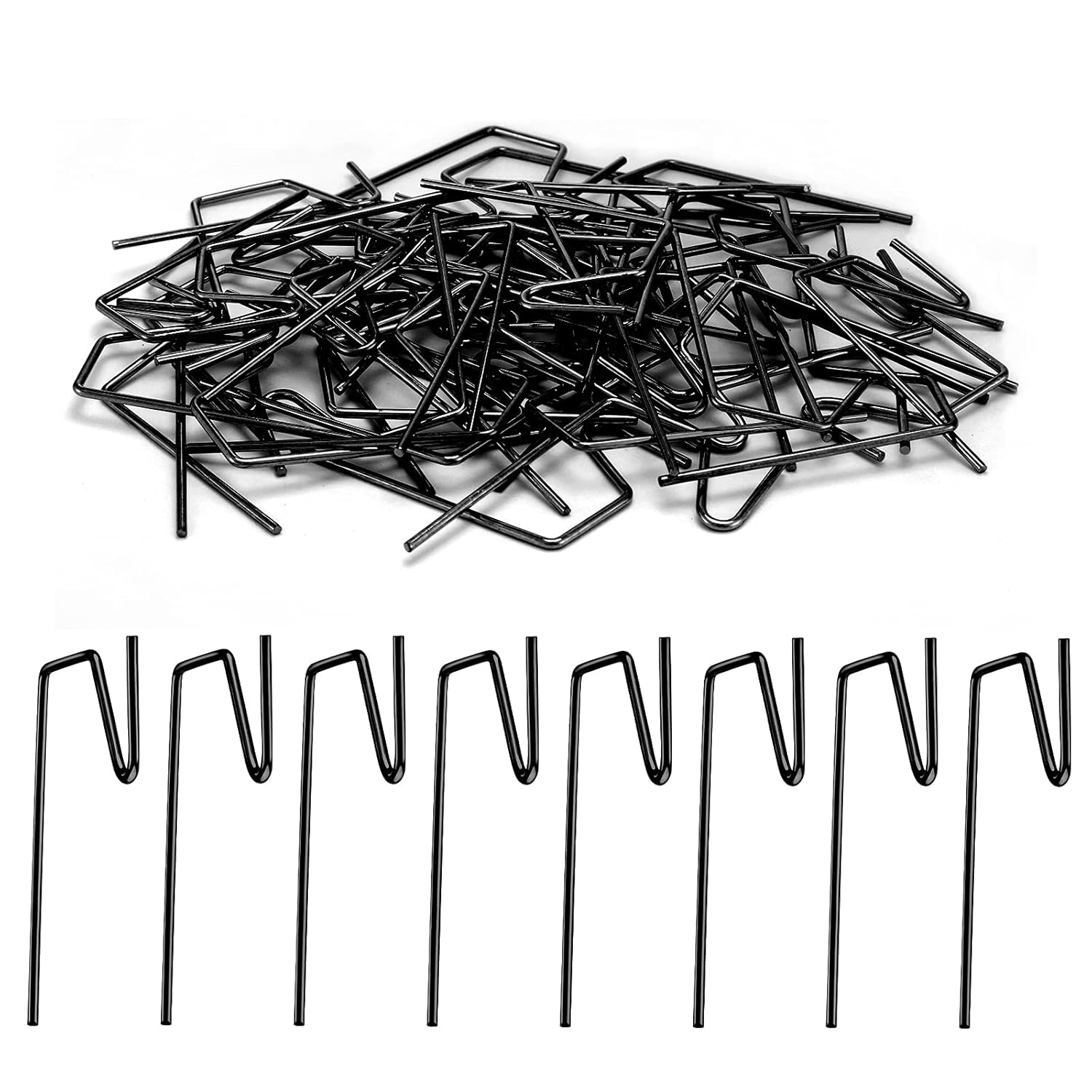 100 Pieces Christmas Holiday Light Hangers With Gutter Guard, Stainless Steel Light Gutter Hook Clips For Outside Grid Hooks Metal Wire Ornament Hanger For String Party Hanging Decor(Black)