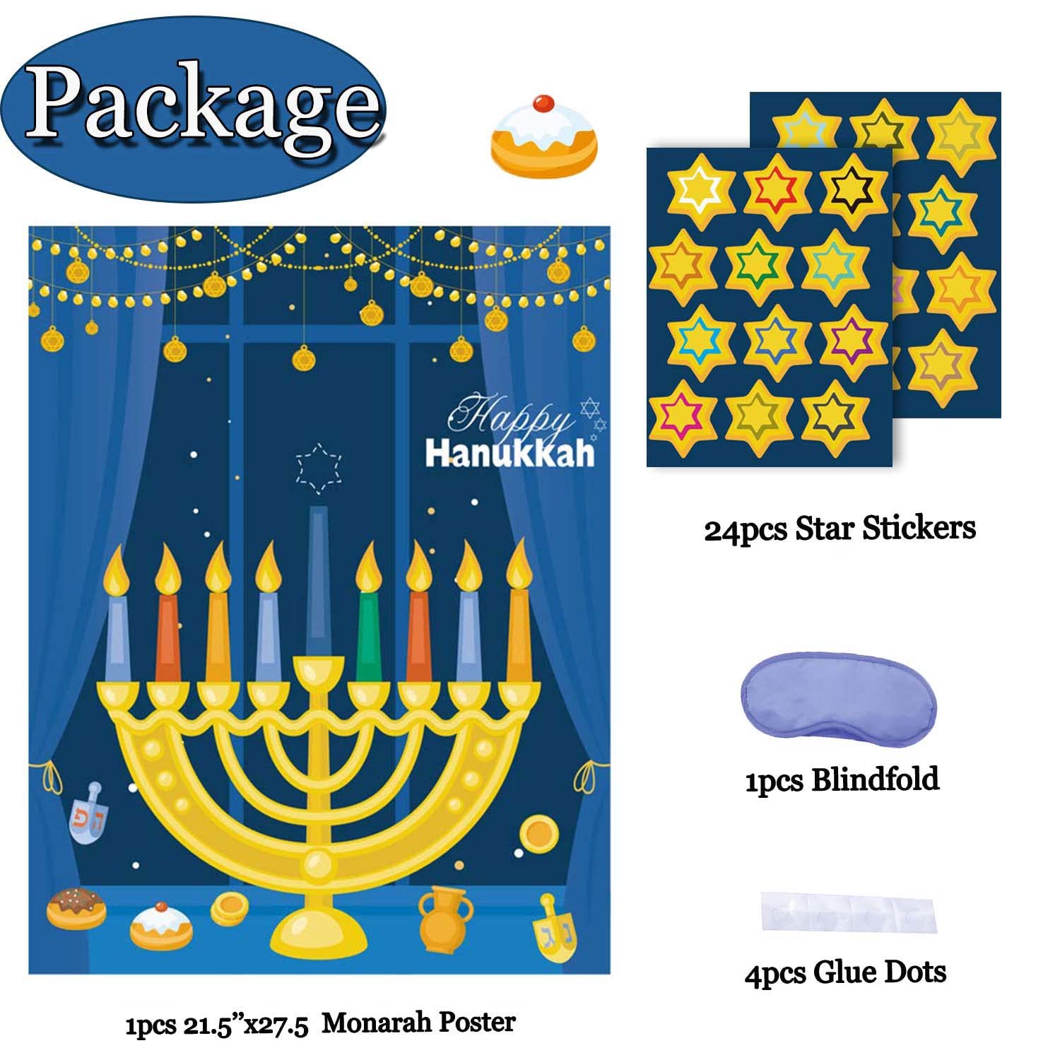 Hanukkah Games: Pin The Star On The Menorah & Chanukah Party Decorations