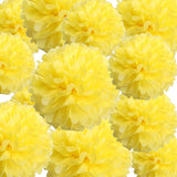 Yellow Tissue Paper Pom Poms 12Pcs- Hanging Paper Flowers for Wedding Birthday Graduations Christmas and Special Occasions(10 & 12 inch)