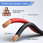 9.9Ft Rca To Speaker Bare Wire Cable, Heavy 14 Gauge Speaker Bare Wire Cables To Rca Plug Adapter Repair Speaker Cord For Speakers Amplifier Tv Subwoofer-14Awg