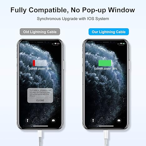 Apple MFi Certified 6FT Lightning to USB Fast Charging Cable for iPhone 14 13 12 11 XS XR 8 iPad Air