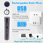 Rechargeable Epoxy Resin Mixer,Usb Handheld Electric Resin Mixer For Mixing Epoxy Without Bubbles, Resin Stirrer For Tumblers Epoxy, Resin Molds, Glazes And Paint (Grey) (White)