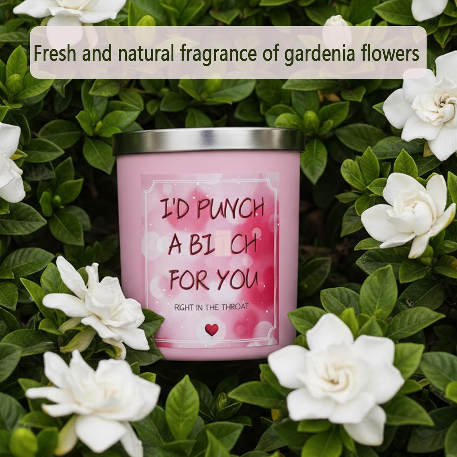 Birthday Gifts For Women, Large Gardenia Scented Candle Gifts For Her Girlfriend & Mothers Day,Sister Gift For Sisters, Funny Friendship Gift,Christmas Stocking Stuffers(Pink)