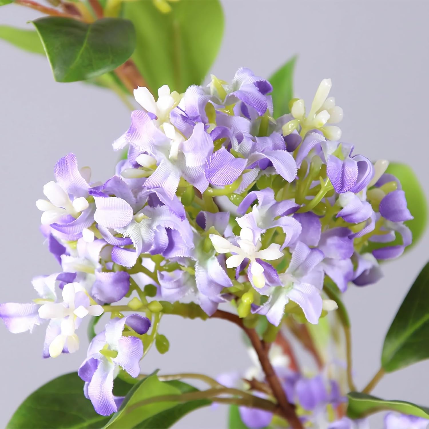 5Pcs Artificial Lilac Flowers 15" Fake Purple Silk Delphinium Antirrhinum For Vase Bouquets Floral Arrangement Home Office Wedding Decoration.(Purple)