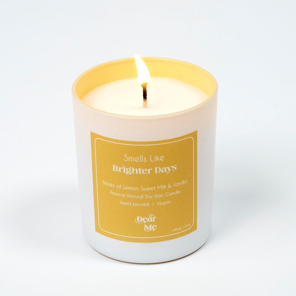 Premium Scented Natural Soy Candle – Lemon, Sweet Milk & Vanilla – Hand-Poured, Vegan, Non-Toxic, Cotton Wick – Uplifting Scented Candle For Home – Smells Like Brighter Days