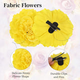 uxcell 3 Pcs Peony Flowers Hair Clip, 4.7 Inch Artificial Fabric Head Flower for Women Hair Pins Corsage DIY Crafts Clothing Wedding Birthday Party, Yellow