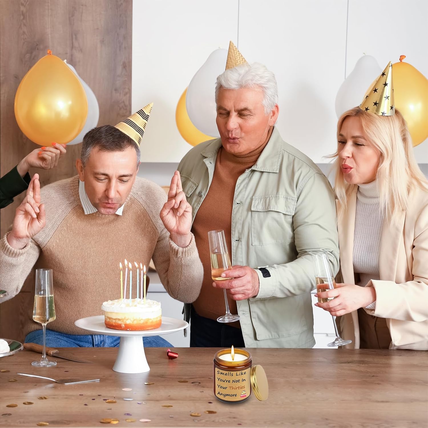 Funny Happy Birthday Candle Gifts For Women Men, Unique Best Friend 40Th Birthday Gift For Women Men, Fun Gift Ideas Smells Like You'Re Not In Your Thirties Anymore Candle, Vanilla