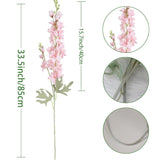 8Pcs Pink Delphinium Flower Artificial Flowers, 33.5-Inch Long-Stem Artificial Silk Flower Loose Tall Vase, Suitable For Home Wedding Flower Arrangement, Center Dining Table, Home Decoration