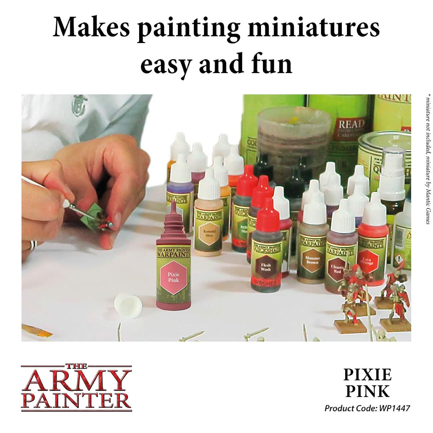 Warpaints Pixie Pink - Acrylic Non-Toxic Heavily Pigmented Water Based Paint For Tabletop Roleplaying, Boardgames, And Wargames Miniature Model Painting