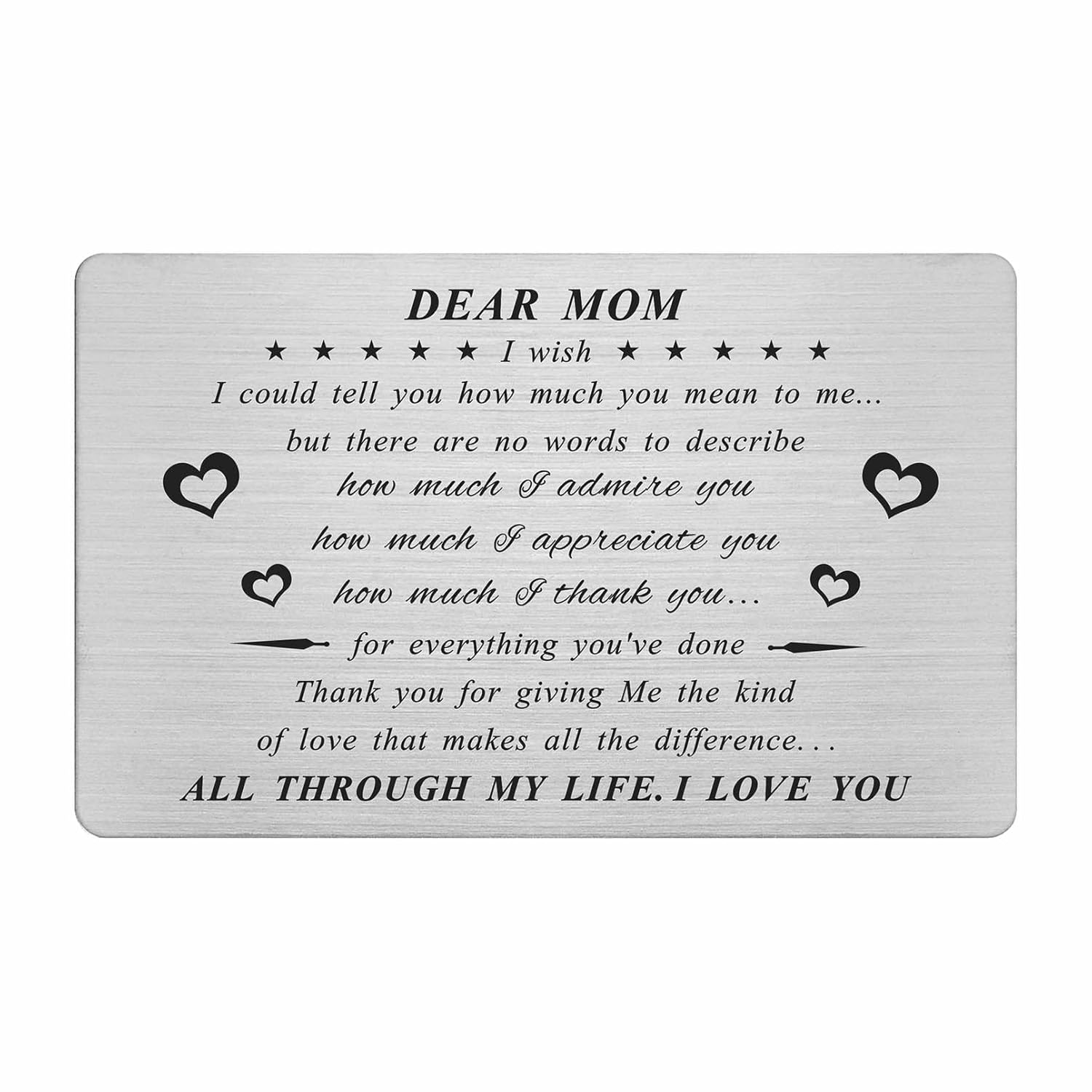 Mom Gifts Mom Cards - Mom Wallet Card For Christmas Valentines, Mothers Day Present - Meaningful Mother Gifts
