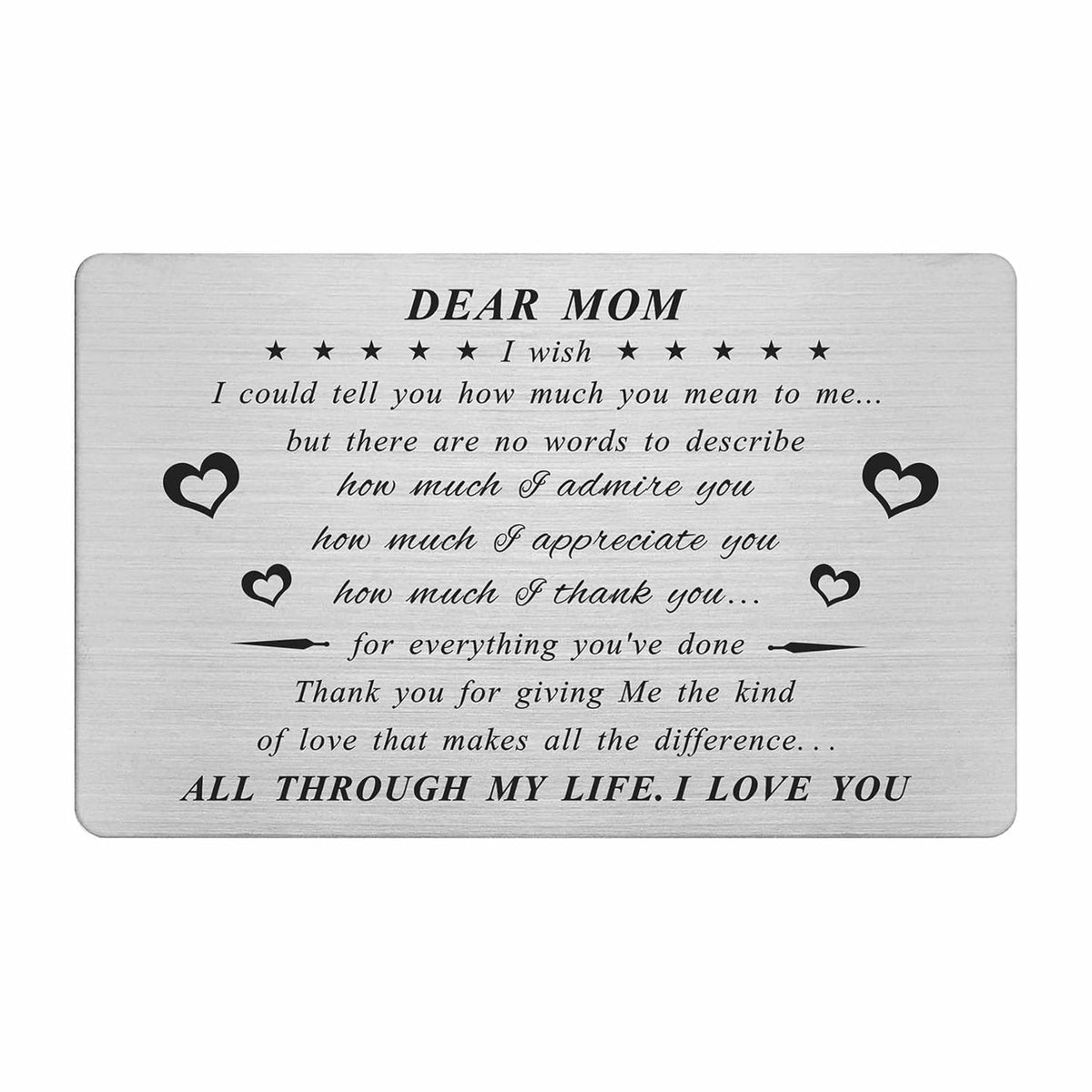 Mom Gifts Mom Cards - Mom Wallet Card For Christmas Valentines, Mothers Day Present - Meaningful Mother Gifts