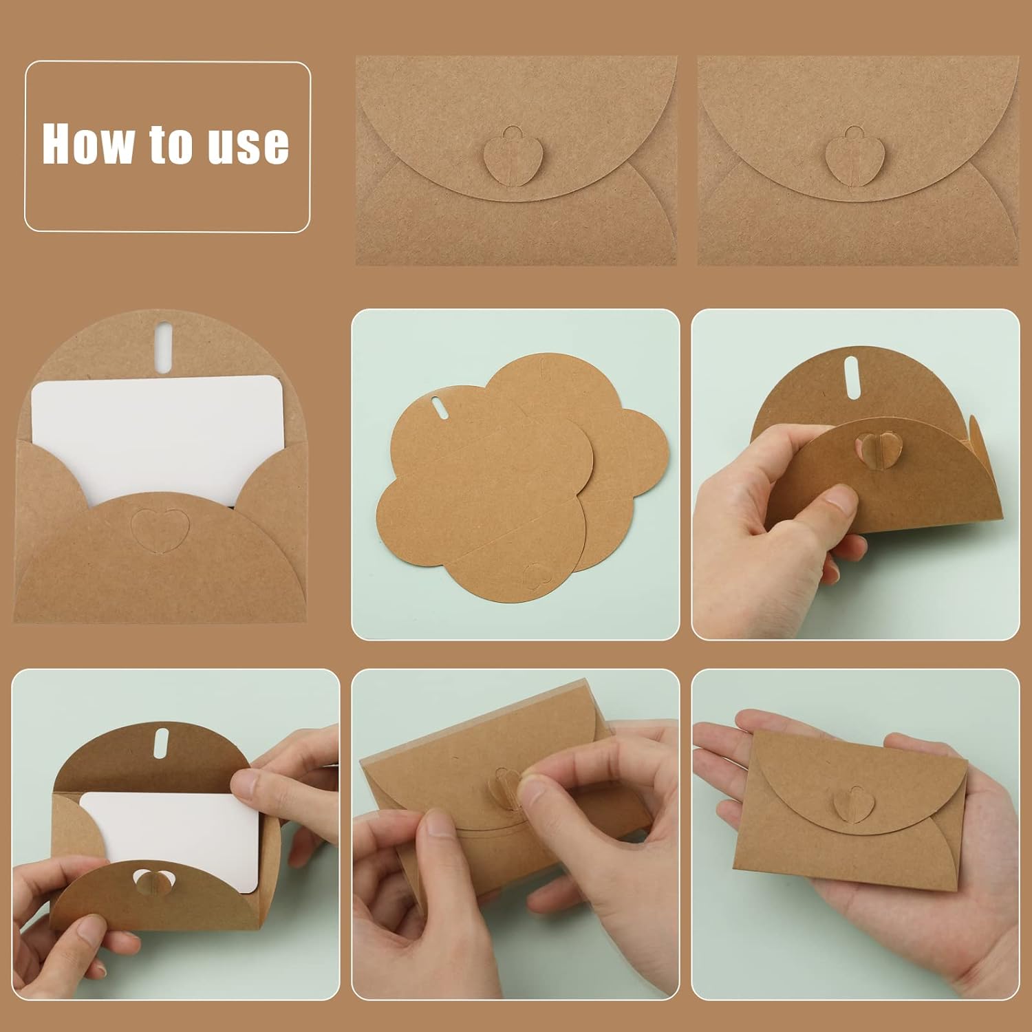 25Pcs Mini Envelopes With Cards, Heart Closure Diy Graffiti Blank Kraft Greeting Cards For Wedding Invitations, Christmas, Valentine'S Day
