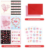 Valentines Cards With Envelopes 12 Heart Cards Blank Inside Gold Foil Embellishment