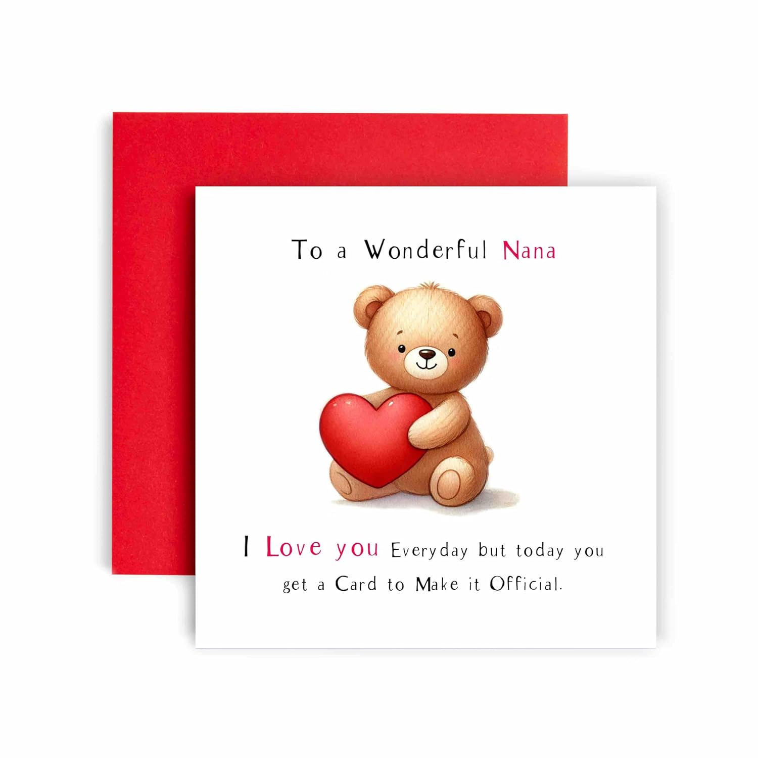 Cute Birthday Card For Nana Mother'S Day Card For Nana Bear Heart I Love You Everyday Card To Prove It Card For Her Women Nana - 14.8Cm (Nana)