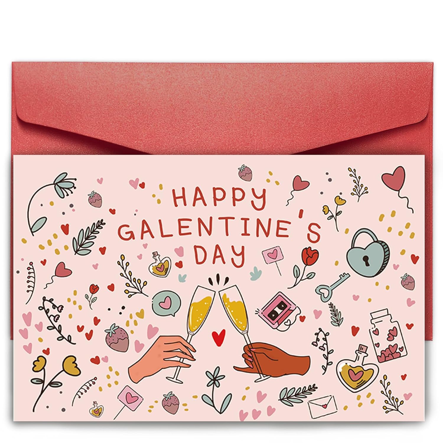 Happy Galentine'S Day Card, Valentines Day Card For Best Friend, Galentine'S Day Gift For Friends, Bestie Valentines Card