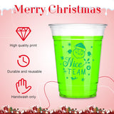 36 Pcs Christmas Party Cups Bulk 12 Oz Merry Christmas Disposable Clear Plastic Cups Naughty And Nice Printed Cup Party Supply For Beer Beverage Ice Cream Iced Coffee Snacks