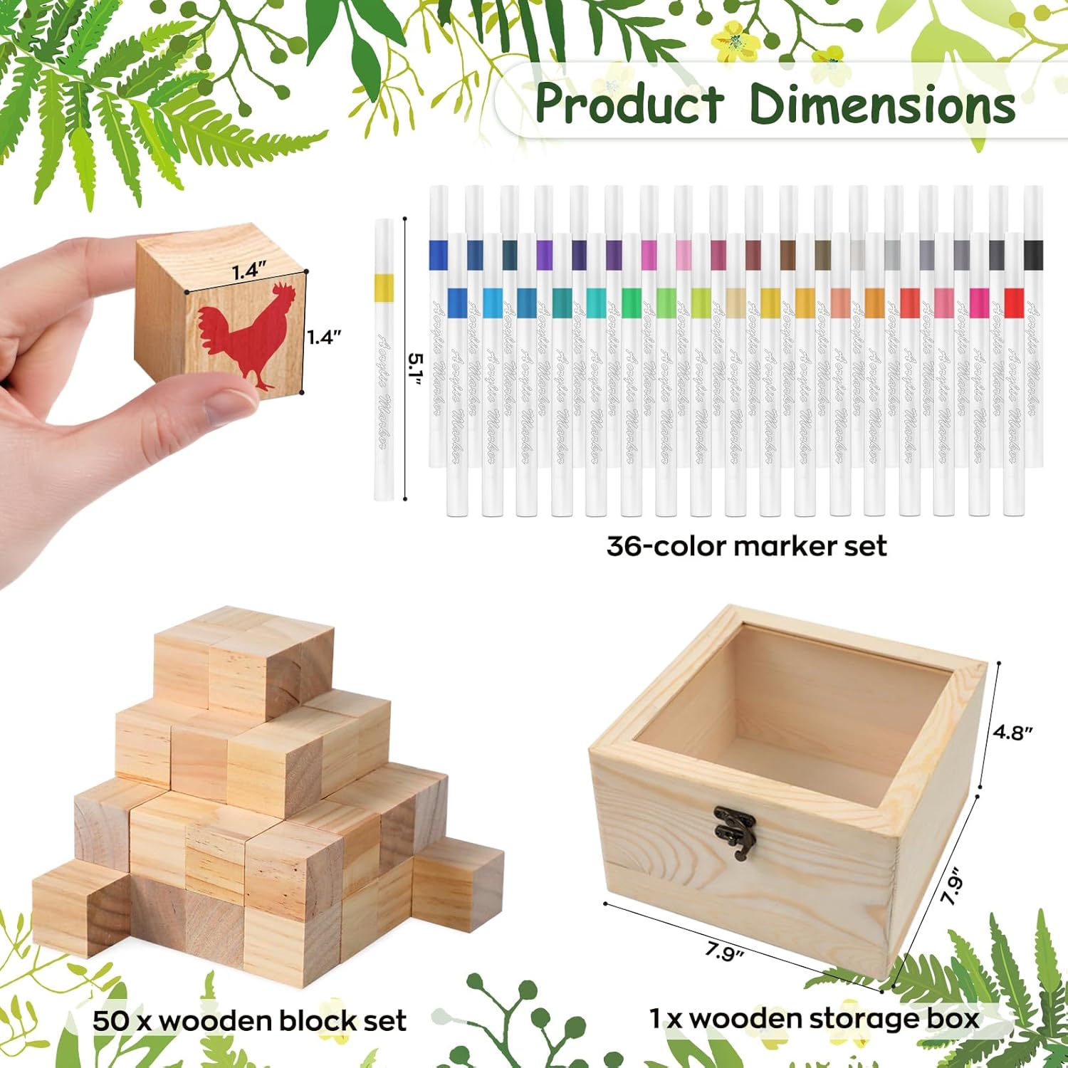 144 Pcs Baby Shower Game Sign Kit, Baby Shower Blocks Games Sets, Includes 50 Diy Blank Wooden Blocks, 41 Stencils, 36 Paint Markers, 15 Advice Cards, 1 Storage Box And 1 Wooden Sign