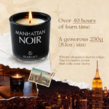 Manhattan Noir Scented Candle | 8.1Oz Luxury Candle With 40-Hour Burn Time | Relive The Nyc Skyline At Home | Fall & Holiday Gift For Travel Lovers
