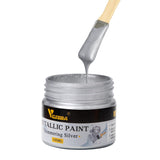 Acrylic Paint Metallic Silver, Non Toxic, Non Fading, 100Ml Silver Leaf Paint For Art, Painting, Handcrafts, Ideal For Canvas Wood Clay Fabric Ceramic Craft Supplies