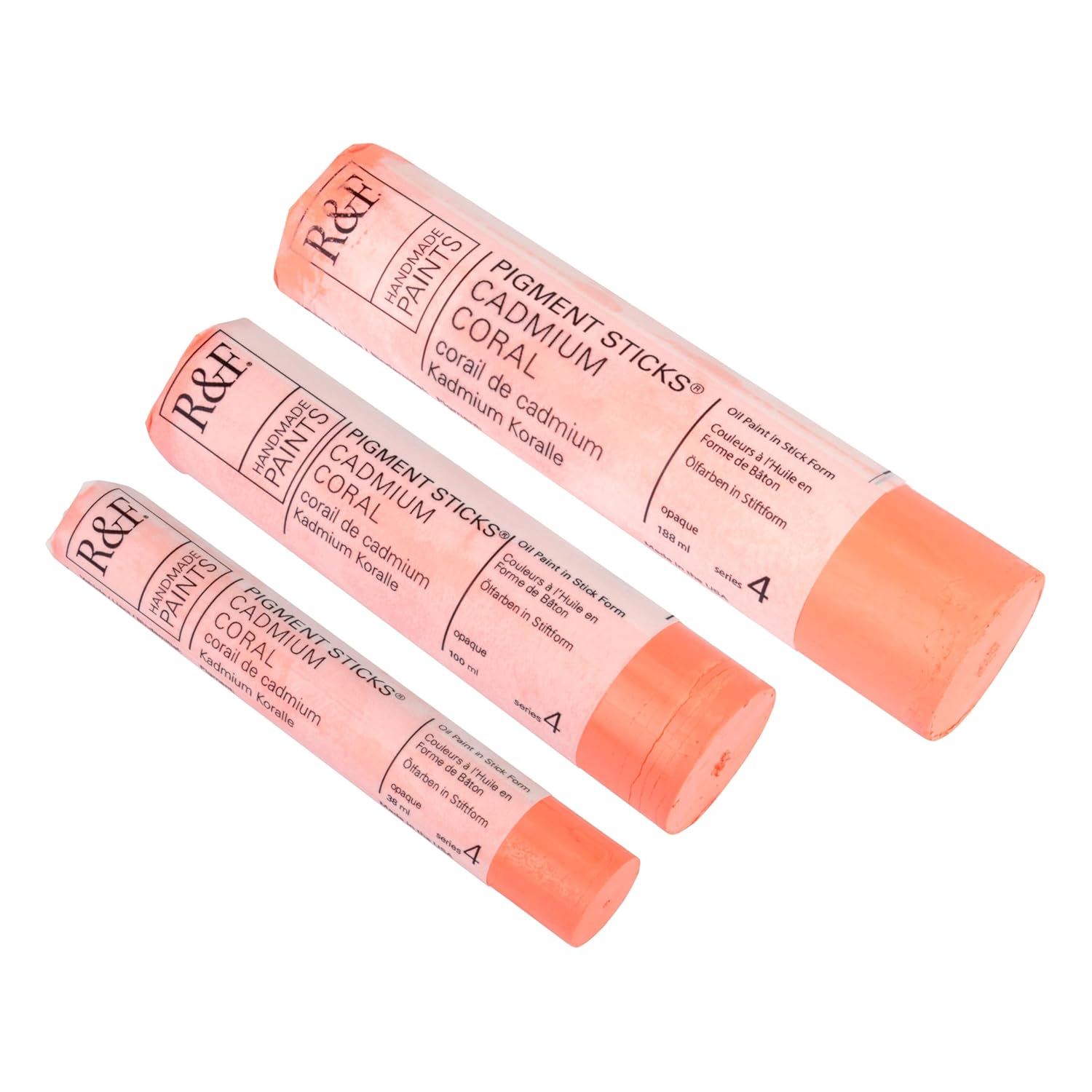 Handmade Paints - Professional Oil Pigment Stick, Cadmium Coral, 100 Ml