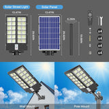 8000W Solar Street Light 480000LM IP66 Waterproof Motion Sensor Commercial Flood Light