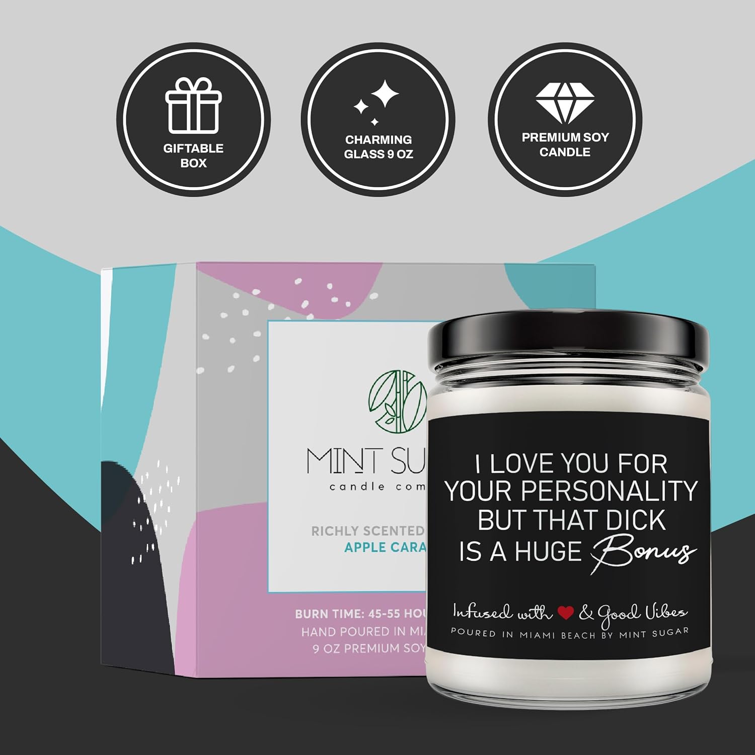 Candle Gifts For Men Funny, Boyfriend Candle, Made In Usa, 9 Oz, Funny Valentines Gifts For Boyfriend, Naughty Candles By