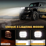 7 Inch 228W Round LED Offroad Light Pod V MAX Series Side Shooter Driving Light with Amber DRL for Truck ATV Jeep