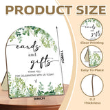 Cards And Gift Sign, Thank You For Your Gift And Well Wishes Sign, Eucalyptus Leaf Decoration Bridal Shower With Stand, Baby Shower Favors, Party Decor Supplies 9 * 11In