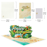 Beach Retirement Pop Up Cards, 3D Greeting Cards With Blank Note Card & Envelope, Ideal Celebration Gift For Friendship, Love, Anniversary, Special Moments, Thank You, Birthday, Holiday, Party
