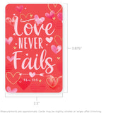Christian Valentines Cards - 1 Cor 13:8 - Pack Of 12 Inspirational Christian Cards With Scripture Encouragement, Bible Verse Cards For Women & Men, Wallet Scripture Cards For Devotions