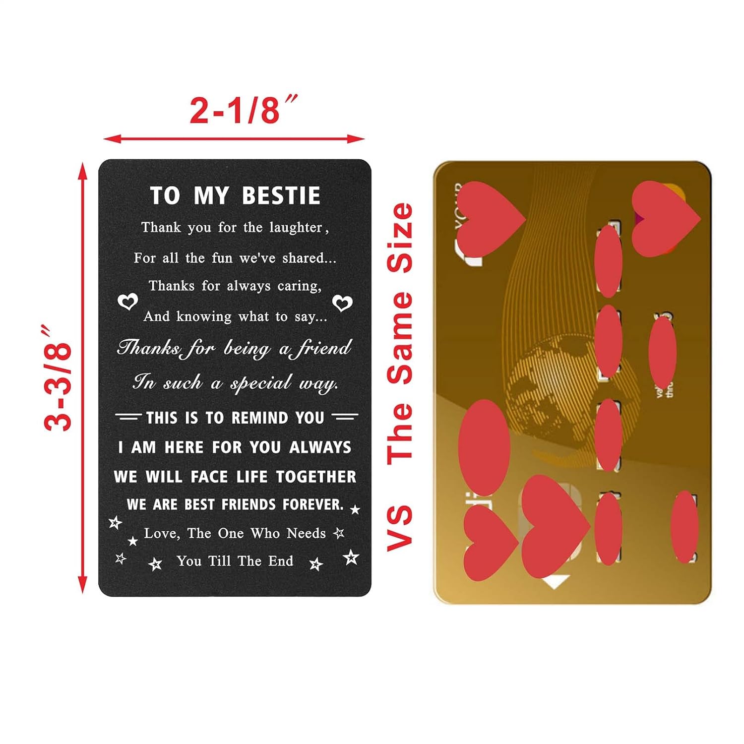 Bestie Gifts For Women, Best Female Friend Birthday Card, Friendship Gifts For Women Bff Mothers Day Wallet Card