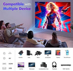 2024 1080P Mini Projector, 15000 Lumens, WiFi Bluetooth, 300", Portable