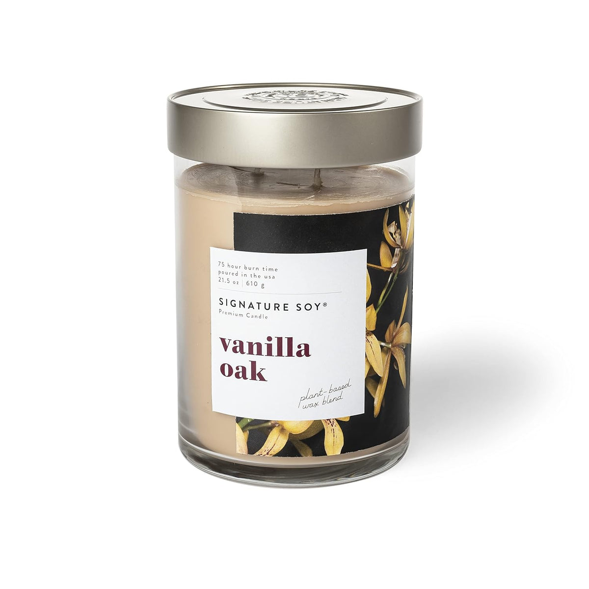 Lidded Vanilla Oak Scented Candle, Extra Large Jar