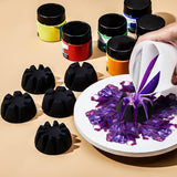 6 Pieces Flower Pour Cup For Paint Pouring 6/7/8/9/10 Slot Acrylic Paint Tools Supplies Flower Strainer For Diy And Creating Patterns Art Supplies(Black)