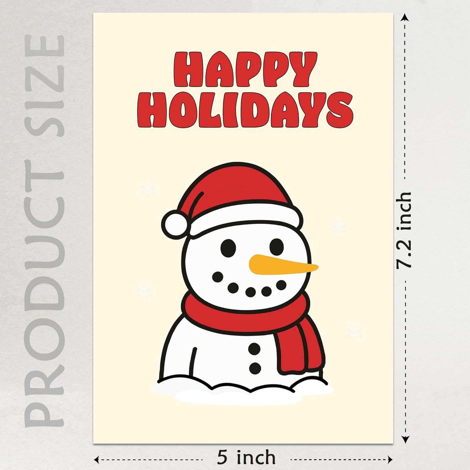 Snowman Christmas Card With Envelope - Merry Christmas Greeting Card For Husband, Wife, Him, Her, And Fiance - Xmas Cards 5X7.2 Inch