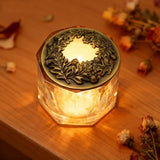 Lid Jar Candle Topper Scented Leaf Pine Candle Toppers Cover Accessory Shade Sleeves For Women, Help Burn Melt Evenly,Gifts For Candle Lovers,3.19Inch In Diameter (Antique Silver And Antique Bronze)