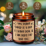 Candle, Sobriety Gifts For Women Men, 1 Year Sober Gifts For Men Women, Funny Sobriety Presents Ideas, 2 3 4 5 10 Years Sober Anniversary Celebration, Recovery Aa Presents For Him Her
