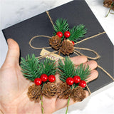 20 Pack Artificial Christmas Tree Picks Assorted Red Berry Pine Picks With Pinecones For Christmas Flower Arrangements Wreaths And Holiday Decorations(A)
