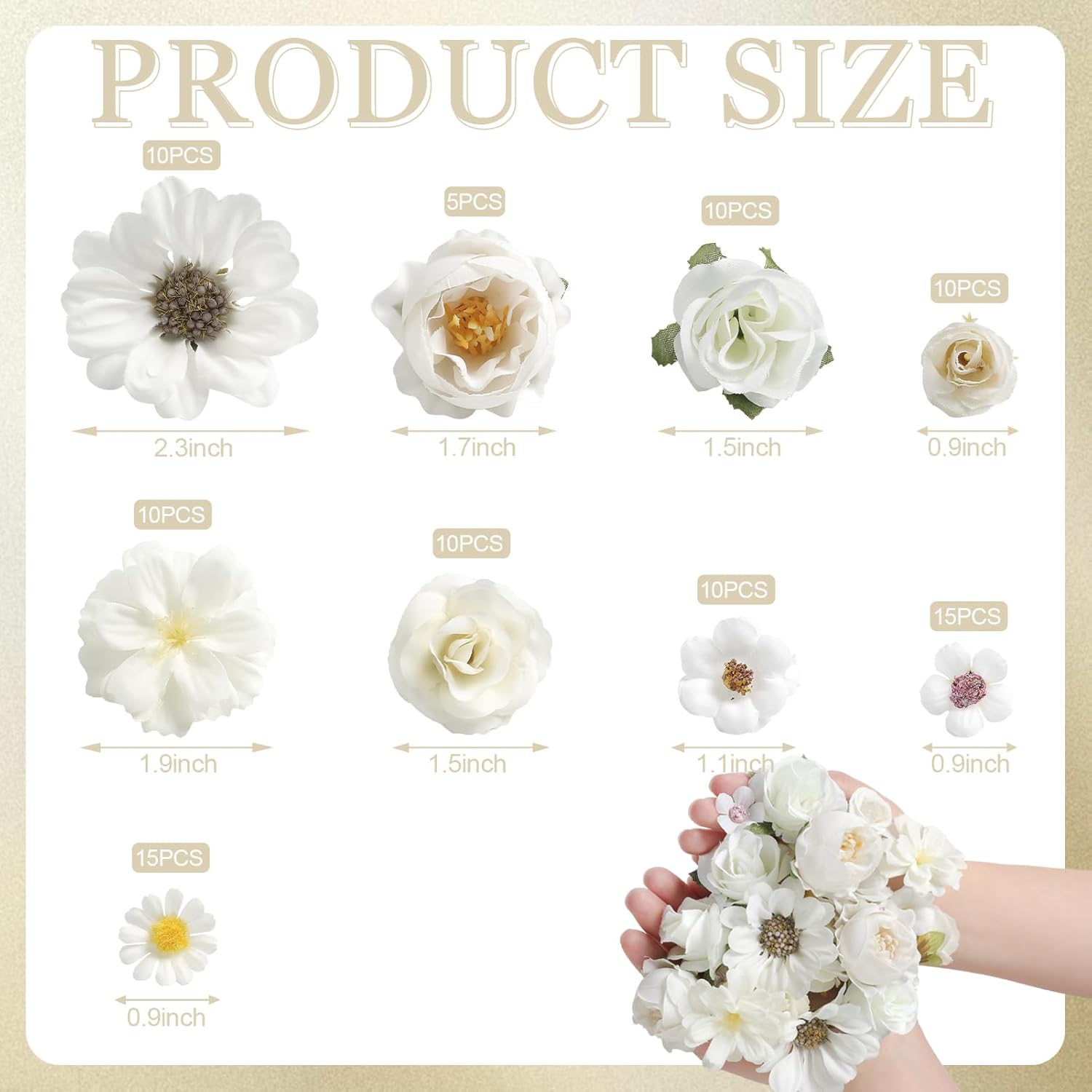 Mini Artificial Flower Heads Fake Flowers Small Silk Daisy Peony Flower Heads For Crafts Spring Diy Headwear Wreath Graduation Wedding Bridal Party Decoration