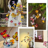 Artificial Butterfly Branche, Simulation Branch Stems With Fake Butterfly Floral Arrangement For Vase Filling Home Office Party Decoration (Colour Mixture)