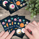 50 Pack It'S A Cosmic Celebration Theme Scratch Off Game, Planet Scratch Card For Baby Shower Game Baby Shower, Birthday Party Activity, Festive Raffle Tickets Class Reunion Scratch Off Game