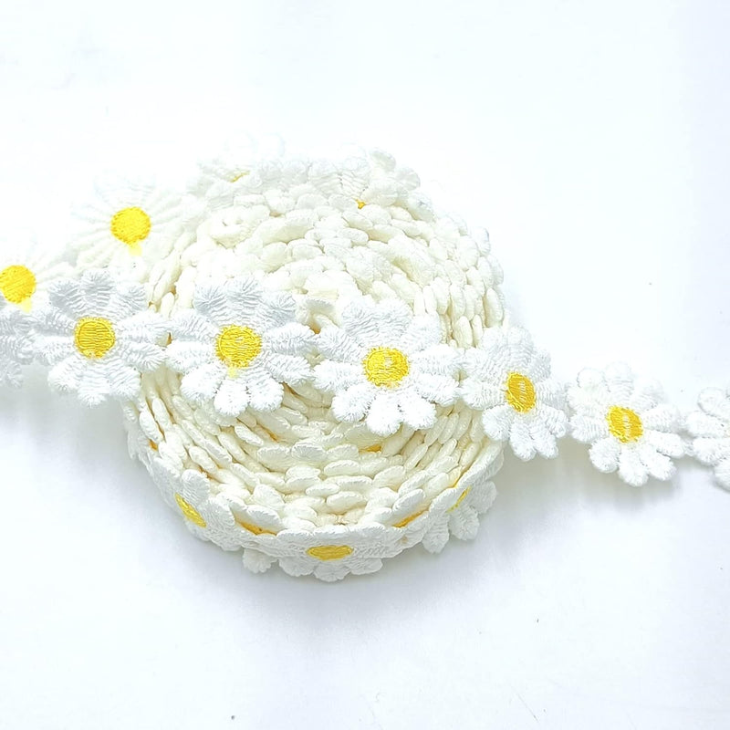 3 Yards Yellow Daisy Decorating Flower Lace Sunflower Flower Ribbon Wedding Em