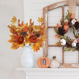 2Pack 16In Fall Picks And Sprays With Velvet Pumpkins Pinecones Berries Maple Leaves Artificial Fall Floral Branches Stems For Vases Autumn Table Centerpieces Seasonal Home Decor